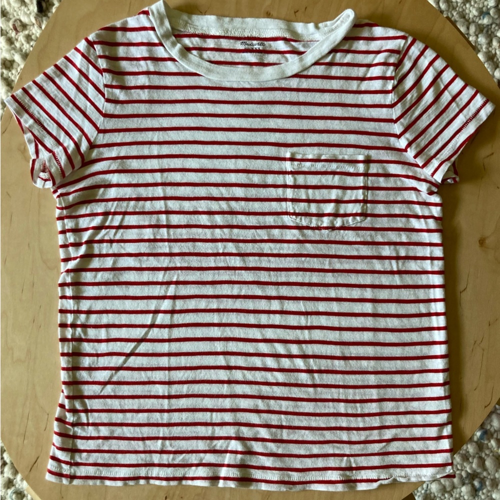 Madewell T-Shirt Red and White Stripes